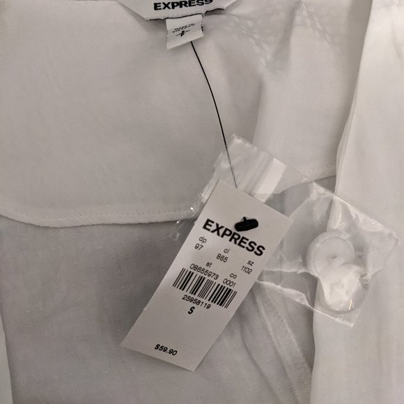NWT Express White Double Button Wrap Top Small - Picture 8 of 10